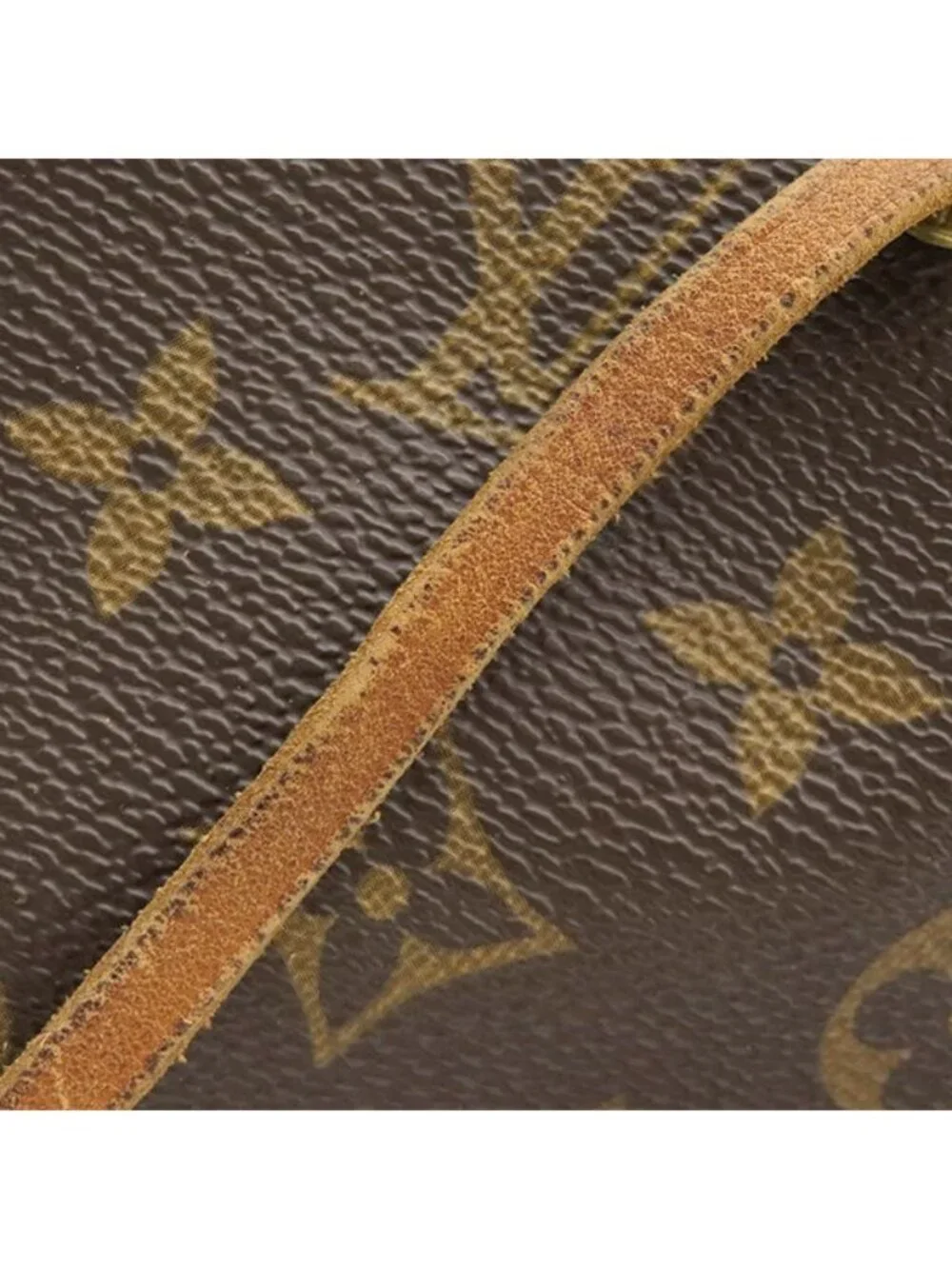 Louis Vuitton Shoulder Bag Petit Noe Monogram Canvas Gold Brown Drawstring